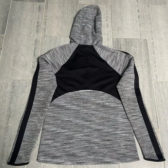 Athleta Quilted Hooded Jacket Snowscape Full Zip Space Gray Black Size Small - Picture 4 of 10